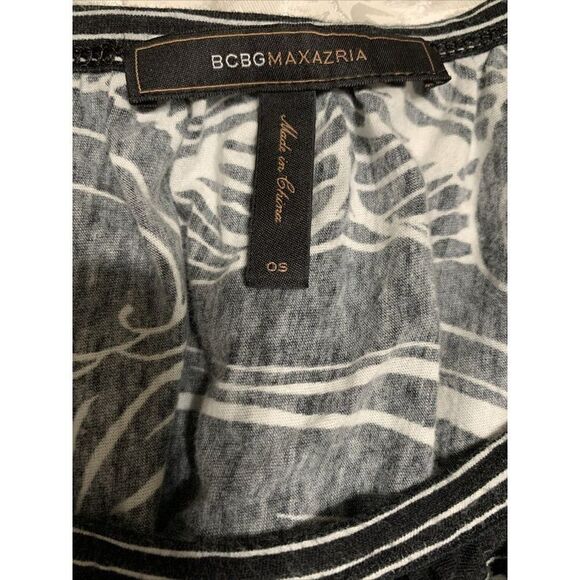 bcbg maxazria womens black white short sleeve oversized top one size - Picture 3 of 4